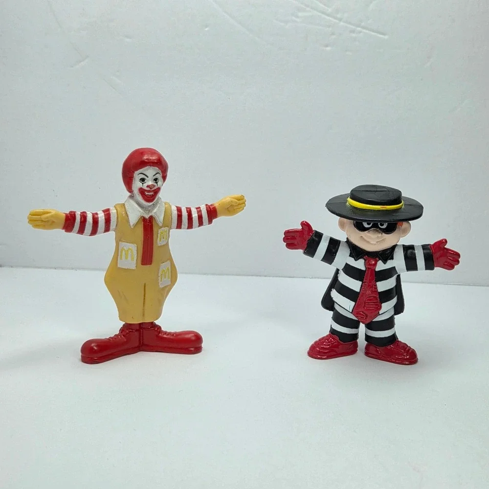 Vintage 1995 McDonalds Ronald McDonald & Hamburglar PVC Toy Figures Set of 2